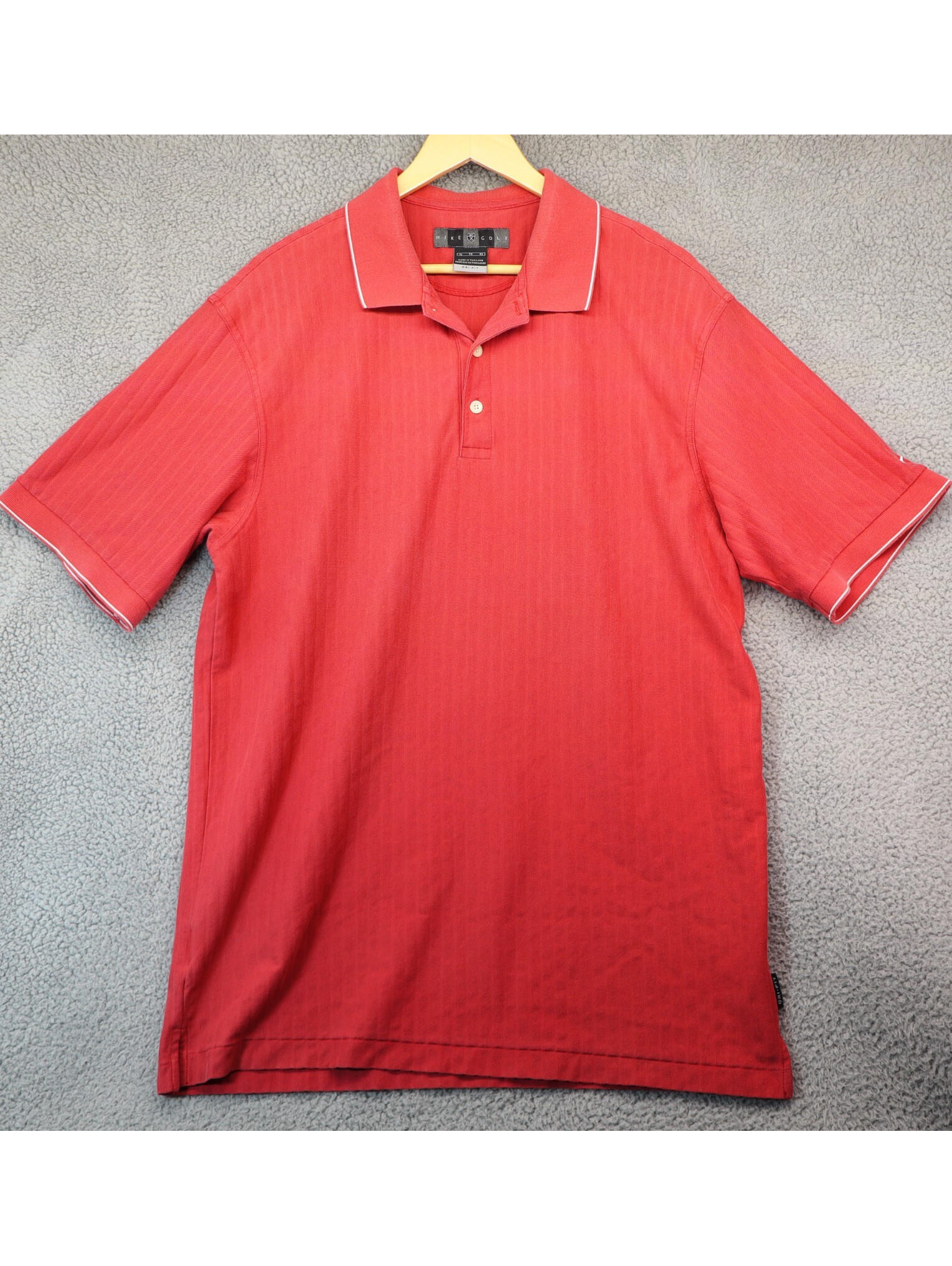 Nike Golf Polo Shirt Mens Xl Red Dri Fit Short Sleeve Golf